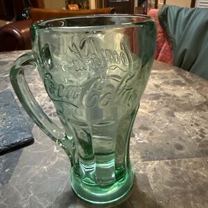 Vintage Coca-Cola Glass Mug Green Logo Soda Fountain Diner Cup(set of 5)